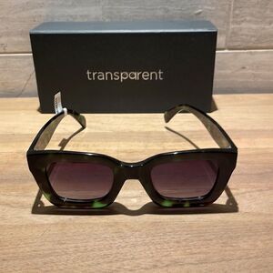 Anthropologie x Transparent Sunglasses Marnie Green Tie Dye Polarized NWT